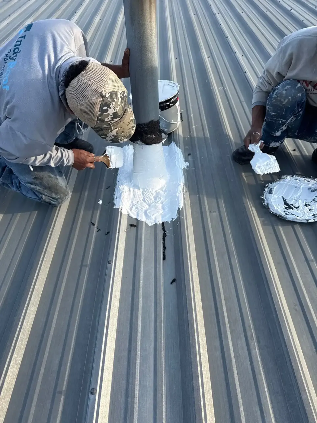 Tarping and dry-in on a Bluffton commercial roof